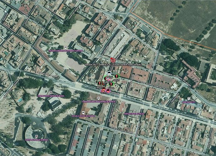 Lugar del incendio en una vivienda en la que ha muerto un hombre de 61 años en San Javier (Murcia)