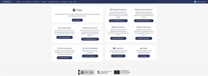 Dashboard de MC-TMS, herramienta desarrollada por Directia Travel