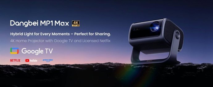 Dangbei MP1 Max - 4K Home Projector with Google TV and Licensed Netflix