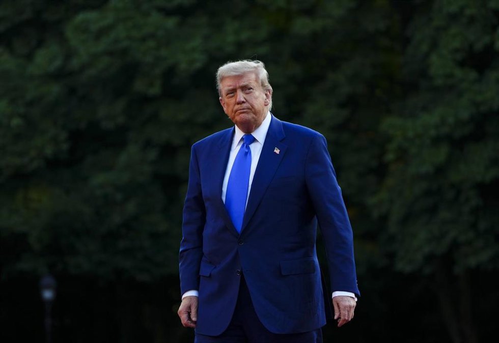 El presidente de Estados Unidos, Donald Trump, a su llegada en Países Bajos a la cena de gala.