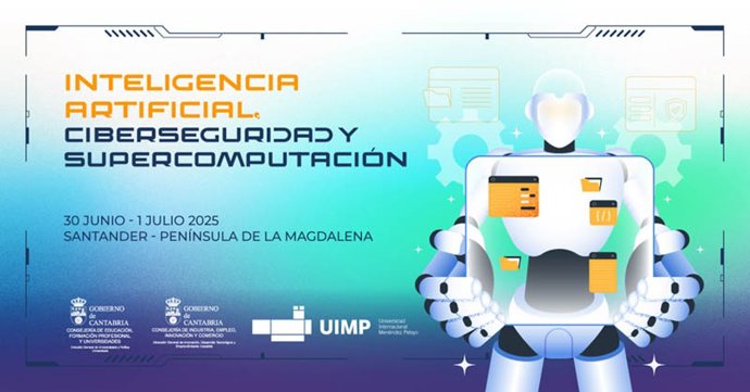Cartel curso Gobierno Cantabria sobre Inteligencia Artificial en la UIMP