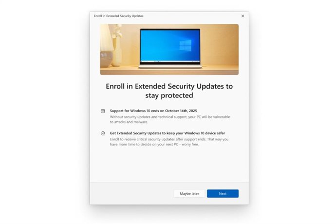Programa de Actualizaciones de Seguridad Extendidas (ESU) para Windows 10.