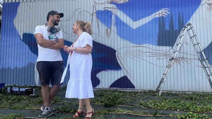 Un mural del artista Christian Sasa ambientará Burgos en la Dance World Cup que se celebra del 3 al 12 de julio.