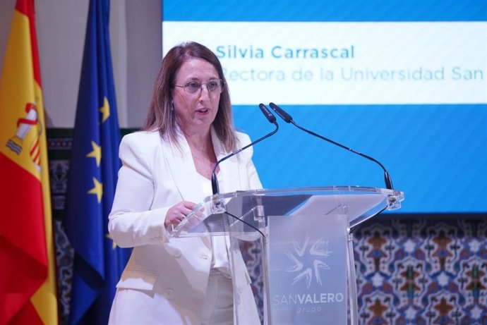 La rectora de la USJ, Silvia Carrascal, durante la presentación de la tercera edición del Título de Experto Chief Transformation Officer (CTO).