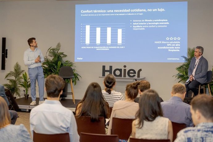 Apresentação do relatório "Conforto responsável: os novos hábitos do consumidor espanhol frente ao calor e às mudanças climáticas", da Haier Climatización y Confort.