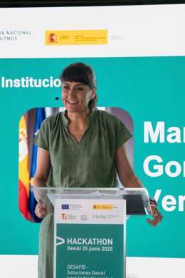 Archivo - La secretaria de Estado de Digitalización e Inteligencia Artificial, María González Veracruz, en la apertura del 'hackathon' 'Soluciones GenAI para la Biodiversidad', a 25 de junio de 2025, en Madrid (España).