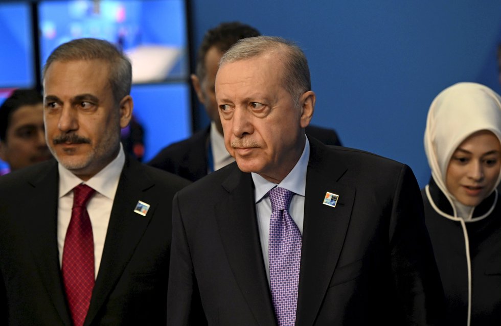 El presidente turco Recep Tayyip Erdogan durante la cumbre de la OTAN en La Haya. 