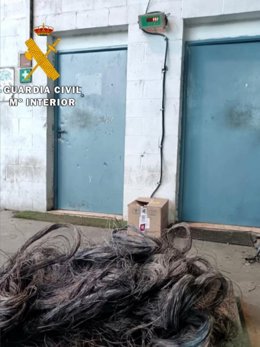 Imagen del cableado robado.