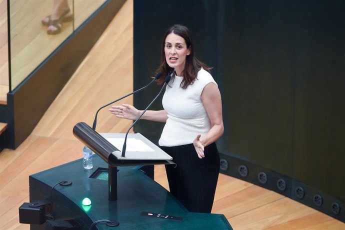 La portavoz de Más Madrid en el Ayuntamiento, Rita Maestre, durante un pleno del Ayuntamiento de Madrid, en el Palacio de Cibeles, a 24 de junio de 2025, en Madrid (España). 