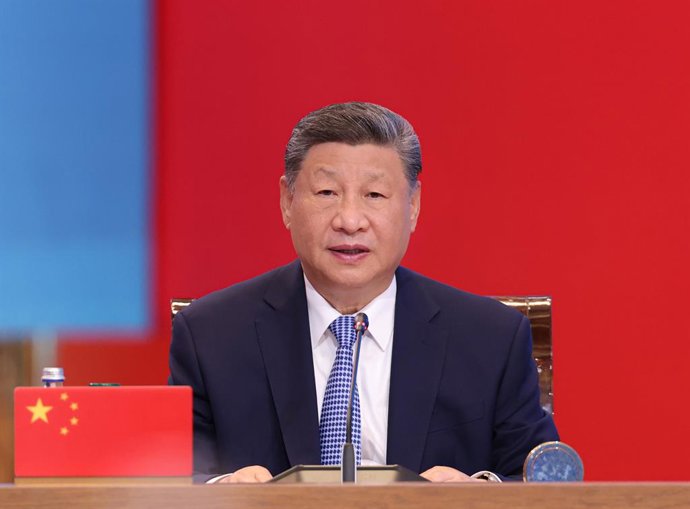 ASTANA, 17 de junho de 2025 -- O presidente chinês Xi Jinping faz o discurso principal durante a segunda Cúpula China-Ásia Central em Astana, Cazaquistão, em 17 de junho de 2025. A segunda Cúpula China-Ásia Central foi realizada em Astana na terça-feira. 