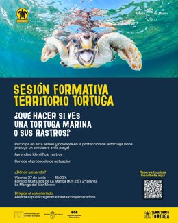 Cartel de una de las sesiones formativas dentro de la campaña 'Territorio Tortuga' durante el año 2024.