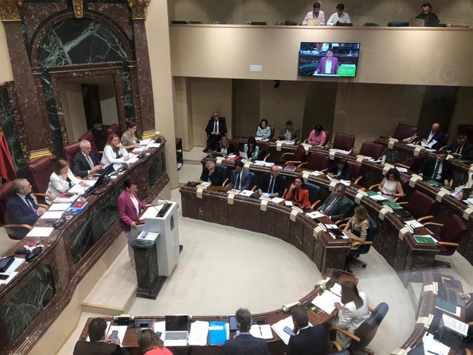La portavoz de Podemos-IU-AV en la Asamblea Regional, María Marín, interviene en la segunda sesión del Debate sobre el Estado de la Región