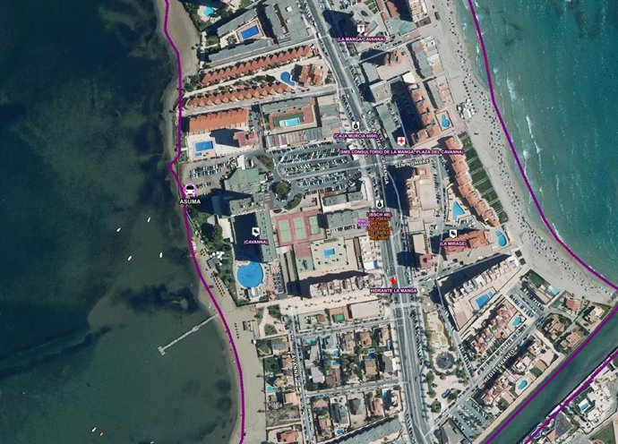 Imagen por satélite del lugar en el que se ha producido el suceso