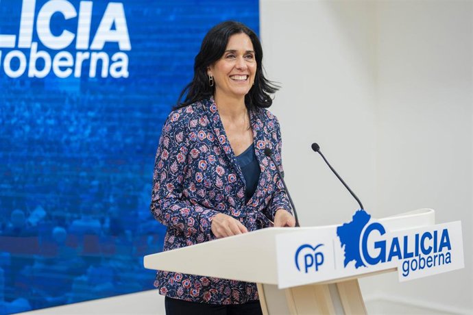A secretaria xeral do PPdeG, Paula Prado, en rolda de prensa.