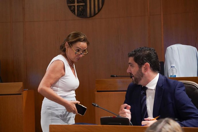 El portavoz de Vox, Alejandro Nolasco, y la diputada de este partido Carmen Rouco.