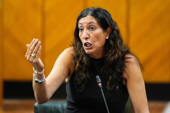 La consejera de Inclusión Social, Juventud, Familias e Igualdad, Loles López, durante el Pleno del Parlamento andaluz.