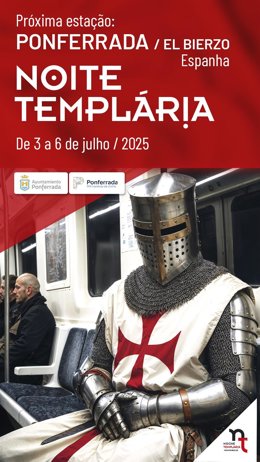 Imagen de la campaña de promoción turística de la Noche Templaria de Ponferrada en Portugal.