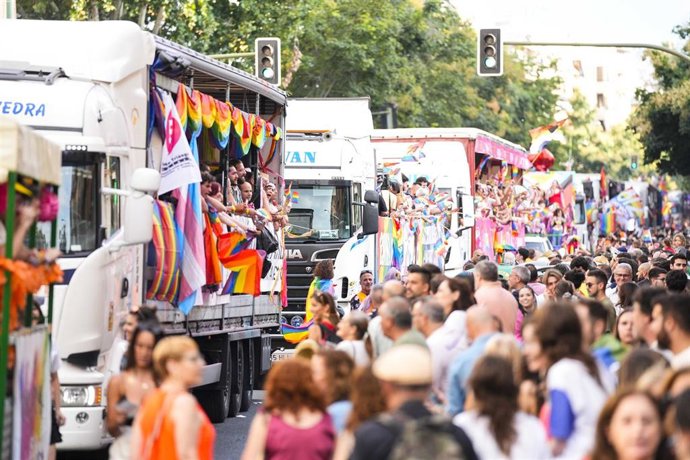 Archivo - Detalle de la manifestación del Día del Orgullo. Imagen de archivo. 