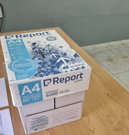 Imagen de la urna utilizada para las votaciones del preacuerdo en la asamblea de los trabajadores de Azucarera La Bañeza (León).