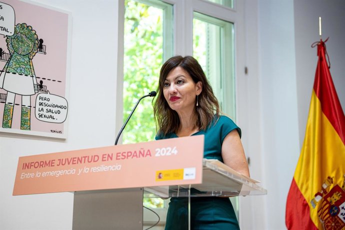 La ministra de Juventud e Infancia, Sira Rego, presenta los resultados del informe 'Juventud en España 2024', en la sede del Ministerio, a 26 de junio de 2025, en Madrid (España). El informe "Juventud en España 2024", está coordinado por el Observatorio d