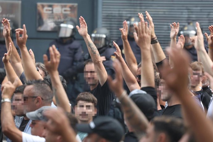 Trabajadores del metal durante la huelga por Cádiz.