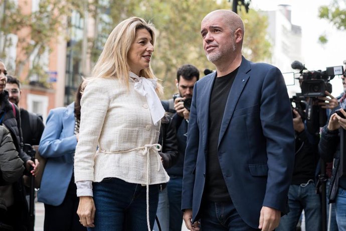 Archivo - El secretario general de CCOO, Unai Sordo y la vicepresidenta segunda y ministra de Trabajo y Economía Social