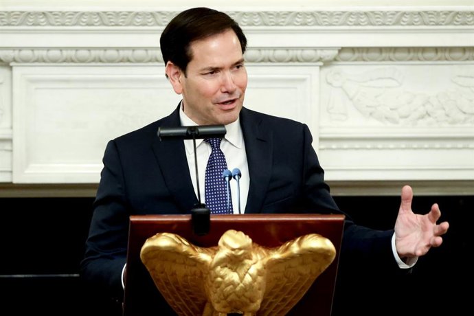 Archivo - May 19, 2025, Washington, District Of Columbia, USA: United States Secretary of State Marco Rubio, during a Kennedy Center Board dinner with US President Donald Trump, not pictured, in the State Dining Room of the White House in Washington, DC, 