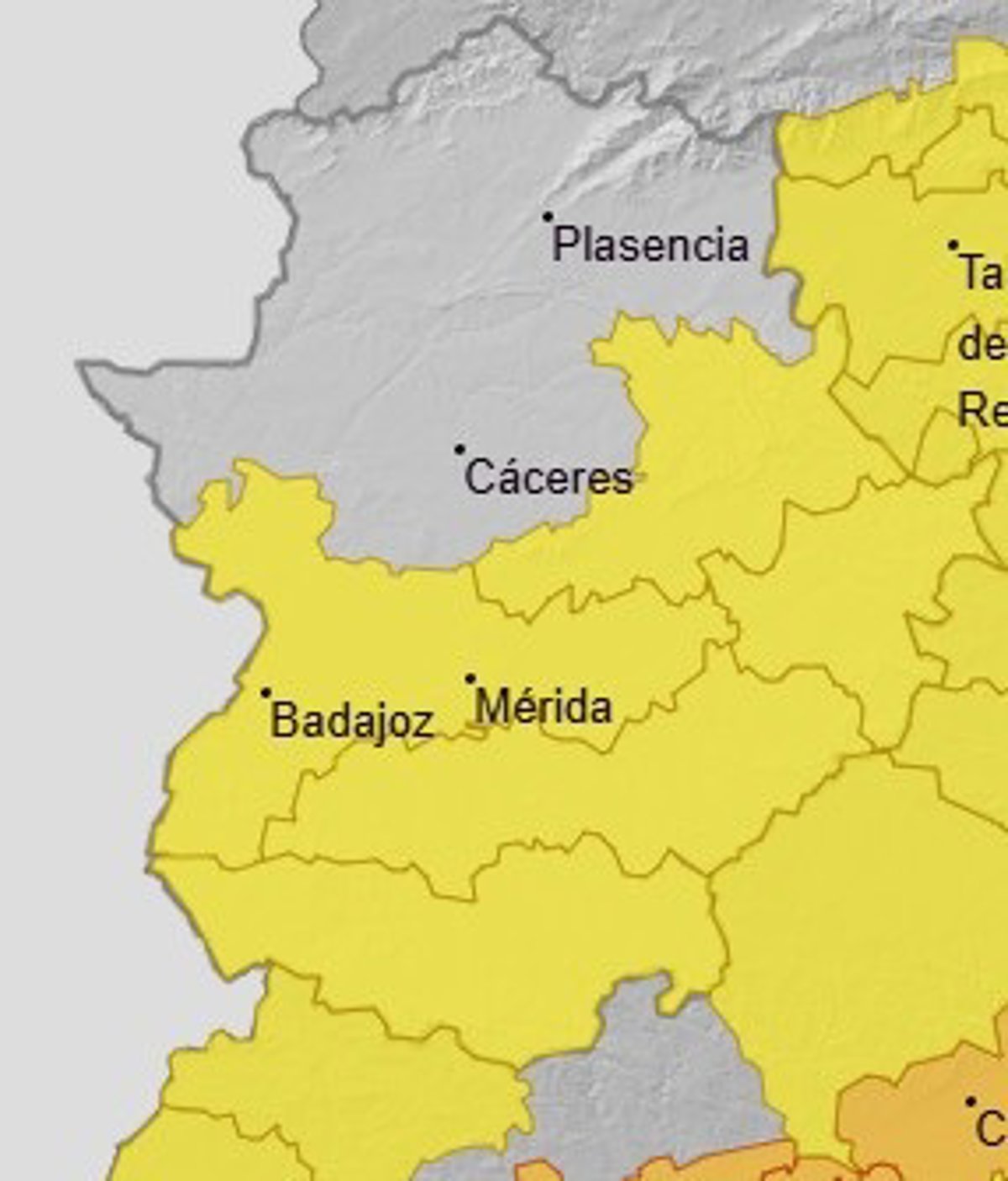 Cinco comarcas extremeñas permanecerán este viernes en aviso amarillo por altas temperaturas de hasta 38 grados