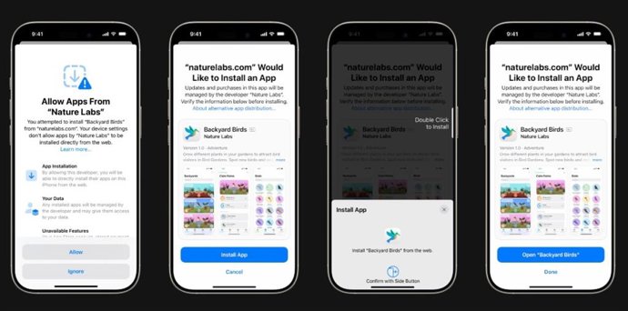 Nova experiência de usuário do iOS para fazer download de um aplicativo da Web