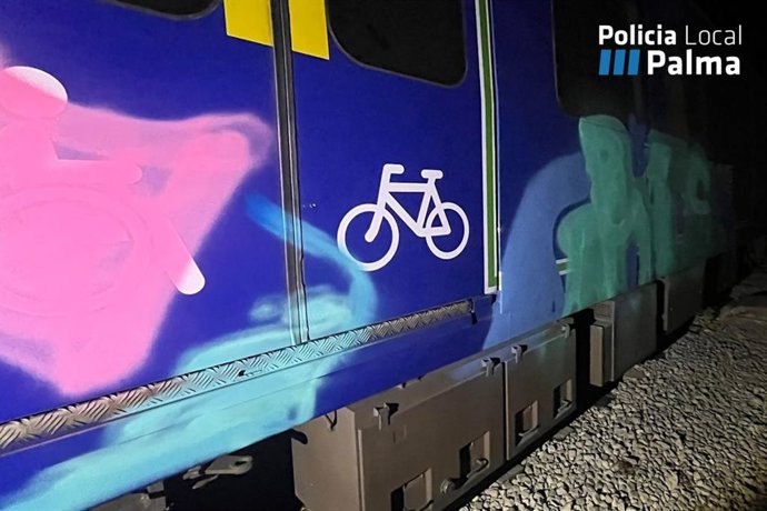 Vagón de tren afectado por pintadas