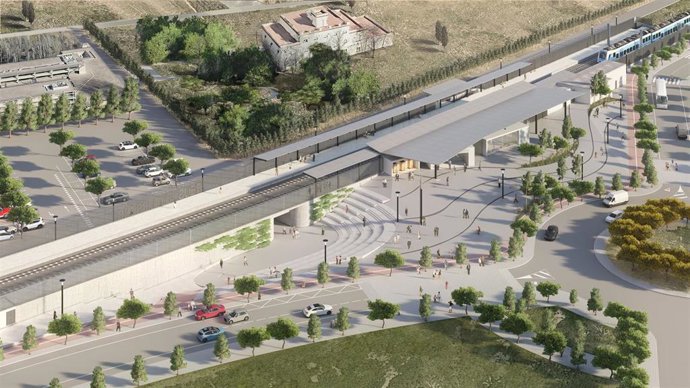 Imagen virtual de la futura estación de Reus Bellissens.