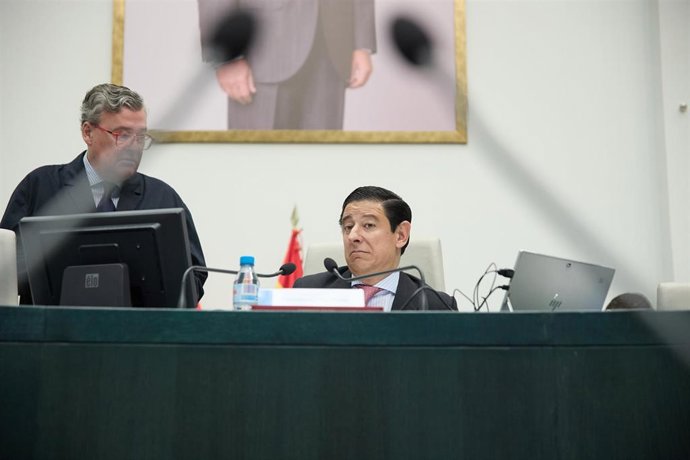 Archivo - El presidente del Pleno de Cibeles, Borja Fanjul, durante un pleno extraordinario del Ayuntamiento de Madrid 