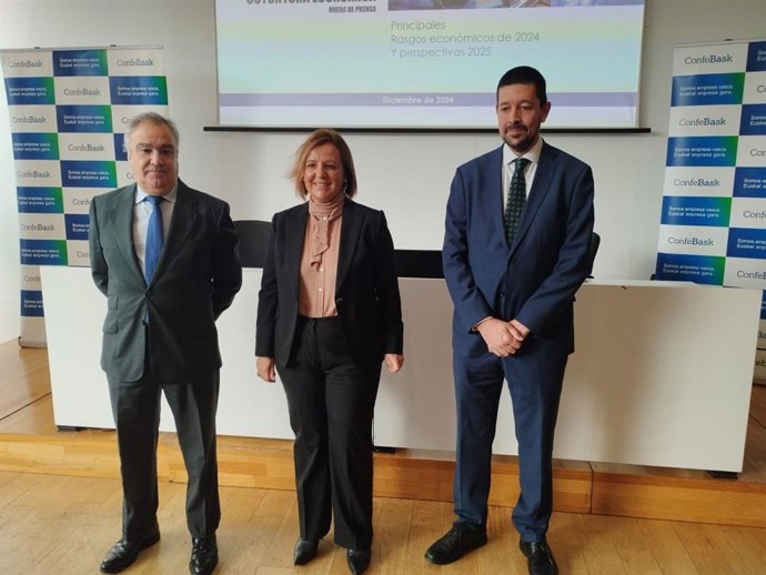 Archivo - Rueda de prensa de Confebask en Bilbao