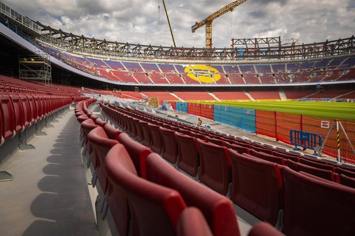 Archivo - Obras del Spotify Camp Nou en junio de 2025