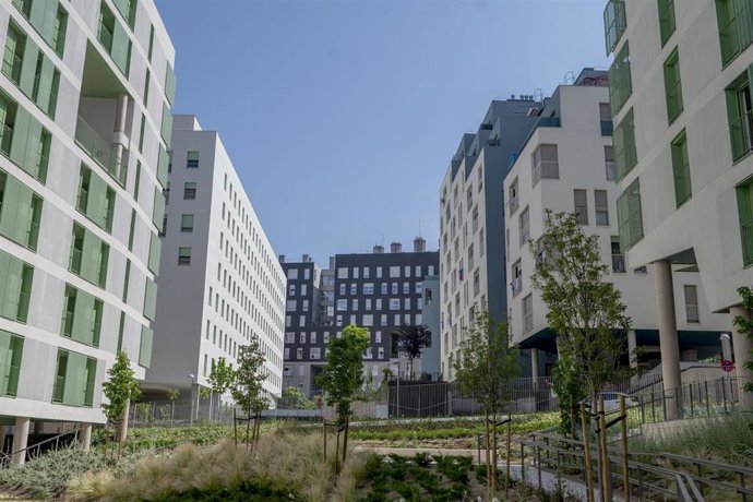 Las nuevas viviendas públicas destinadas a alquiler asequible, a 16 de junio de 2025, en Madrid (España).