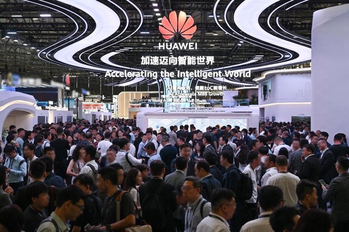 Huawei's booths in Hall N1 at MWC Shanghai 2025