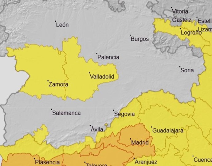 Avisos por altas temperaturas en Castilla y León para el sábado, 28 de junio de 2025.