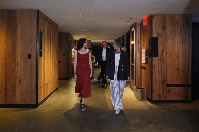 La presidenta de la Comunidad de Madrid, Isabel Díaz Ayuso, durante su visita institucional a Nueva York, Estados Unidos, el 27 de junio de 2025.