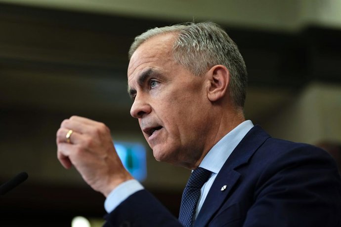 20 de junho de 2025, Canadá, Ottawa: O primeiro-ministro do Canadá, Mark Carney, fala em uma coletiva de imprensa no Foyer da Câmara dos Comuns, em Ottawa. Foto: Justin Tang/Canadian Press via ZUMA Press/dpa