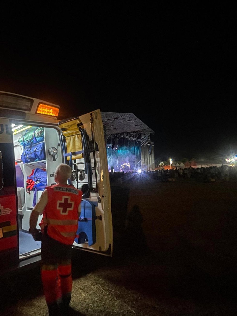 Efectivos de Cruz Roja desplegados en la Feria de San Juan de Badajoz