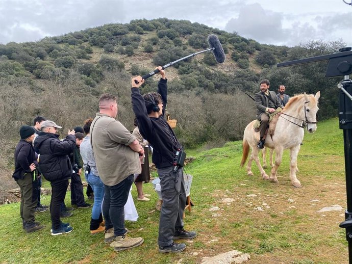 Archivo - Un momento del rodaje de 'La Espantada'.