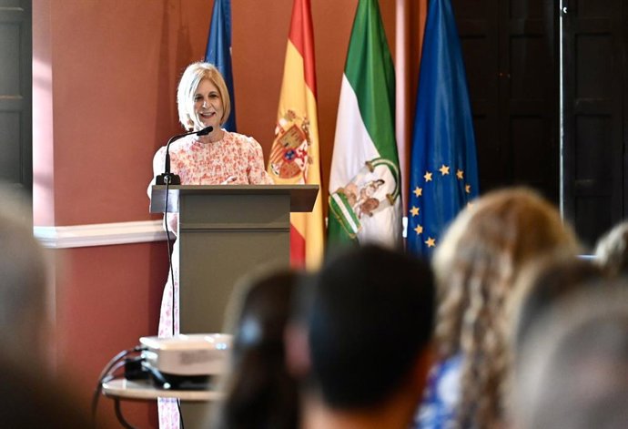 La alcaldesa de Jerez de la Frontera (Cádiz), María José García-Pelayo, en la inauguración de la XXVIII Asamblea General del Consejo de la Juventud de Andalucía.