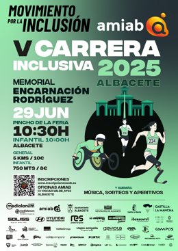 Cartel de la V Carrera Inclusiva de Amiab.