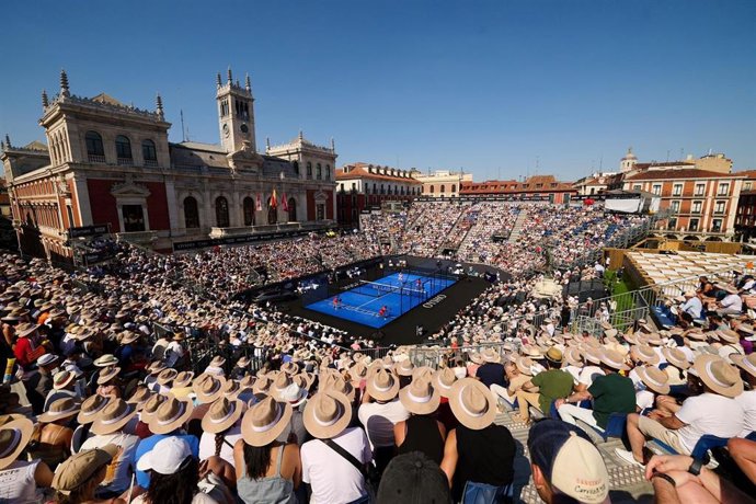 Plaza Mayor de Valladolid en la jornada de semifinales del Premier Pádel.