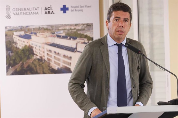 El president de la Generalitat Valenciana, Carlos Mazón, en el 60 aniversario del Hospital de Sant Vicent del Raspeig (Alicante). Imagen de archivo