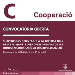La Paeria de Lleida ha abierto la convocatoria para proyectos de cooperación con una partida de 175.000 euros