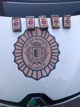 Paquetes hallados en el interior del vehículo.