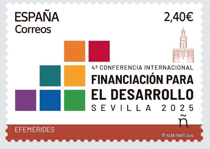Sello de correos por la IV Conferencia Internacional sobre la Financiación para el Desarrollo.