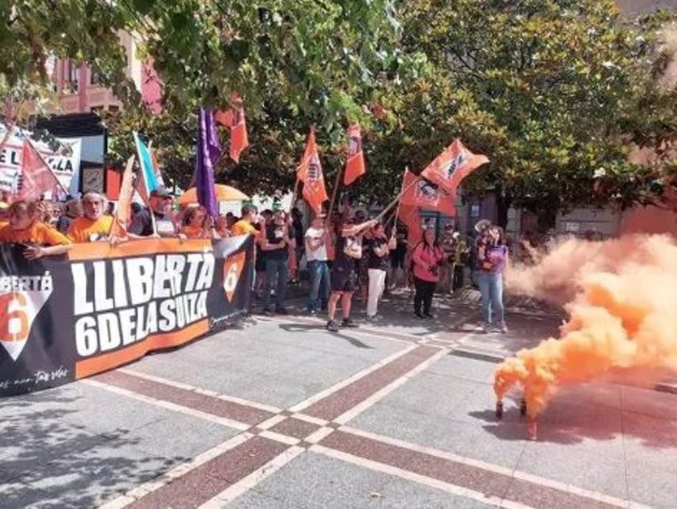 Movilización de apoyo a las seis sindicalistas condenadas.