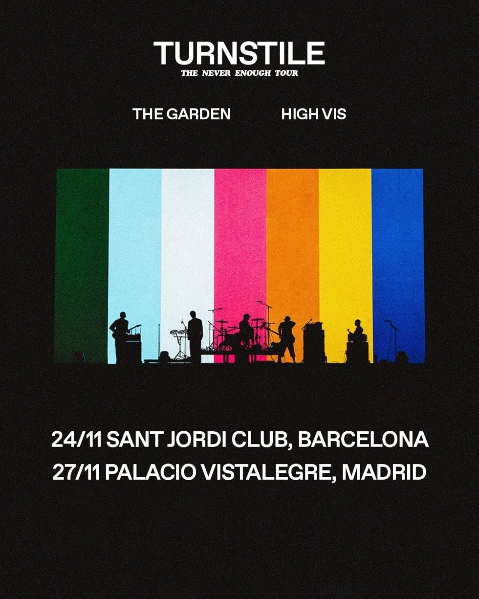 Cartel de los conciertos de Turnstile en Barcelona y Madrid